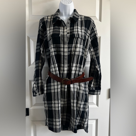 Madewell Dresses & Skirts - MADEWELL Plaid Flannel Shirt Dress Size Medium